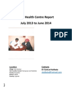 Toth Health Centre Report Jul 2013 To June 2014