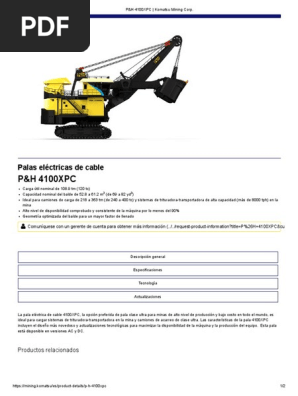 Komatsu P H 4100xpc Pdf Science Ciencia Y Tecnologia