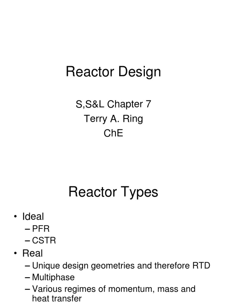 Reactor Design | PDF | Science & Mathematics | Technology & Engineering