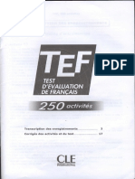 TEF 250 Activités Corrigés PDF