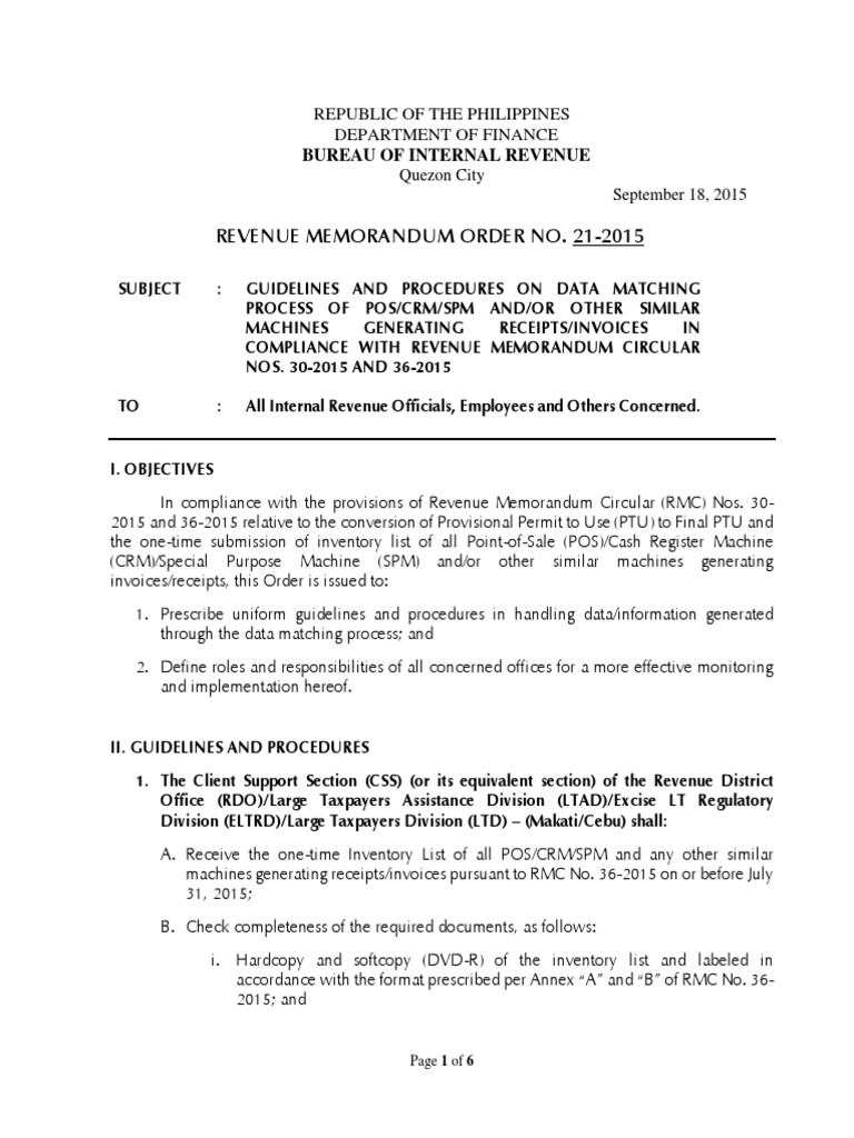 Rmo 21 2015 Ft Final Pdf Point Of Sale Internal Revenue Service