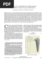 Effect of Cyclone Diameter On Performance