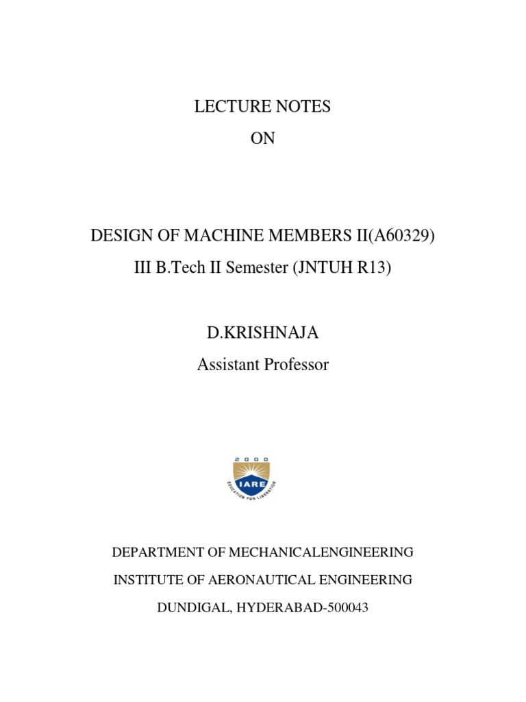 DMM II: Friction & Bearing Design Notes | PDF | Friction | Bearing ...