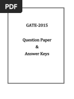 GATE-2015 Question Paper & Answer Keys