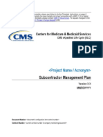 Subcontract MGMT Plan