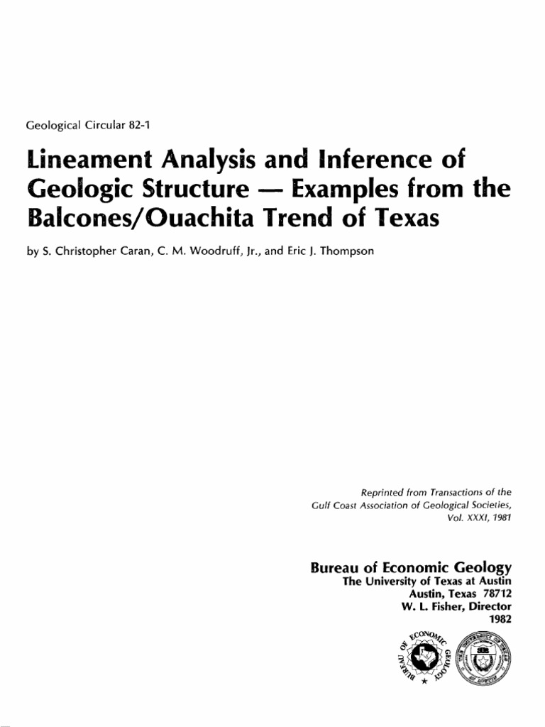 Lineament Analysis in Texas Geology | PDF | Geology | Earth Sciences