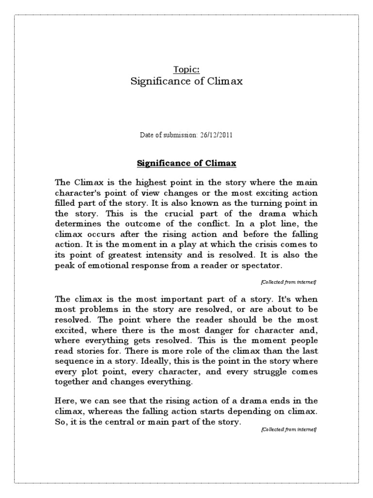 Significance of Climax PDF Oedipus