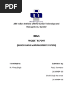 Dbms Project Report (Blood Bank Management System)