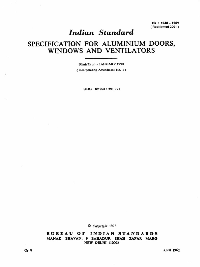 Aluminium Doors Windows and Ventilators PDF Window Door