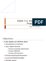 EEEB 114: Principle of Programming: Topic 5: Function