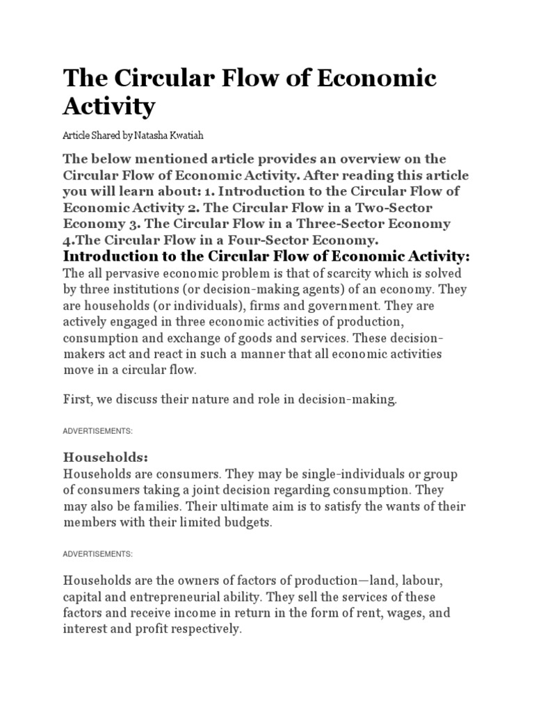 The Circular Flow of Economic Activity | PDF | Government Budget