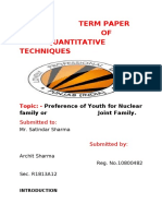 36930496 Preference of Youth for Nuclear Family or Joint Family