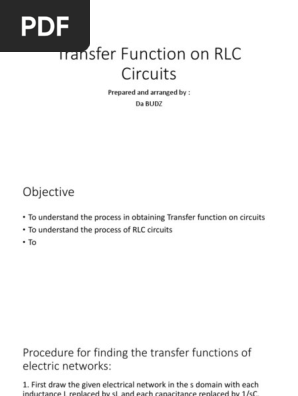 Transfer Function On Rlc Circuits Pdf Electrical Network Laplace Transform