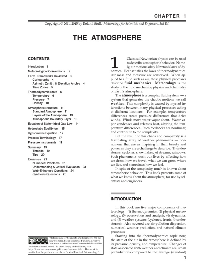 Ch01 Atmos | Atmospheric Pressure | Pascal (Unit)