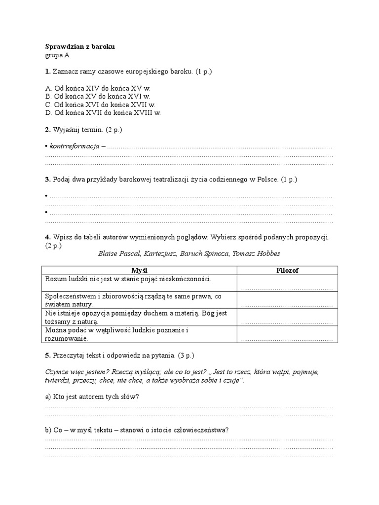Barok Grupa A Baroque Philosophical Science