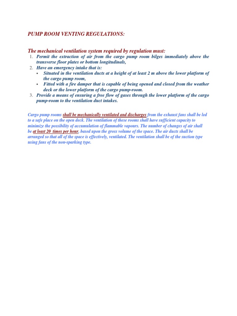 Pump Room Venting Regulations PDF