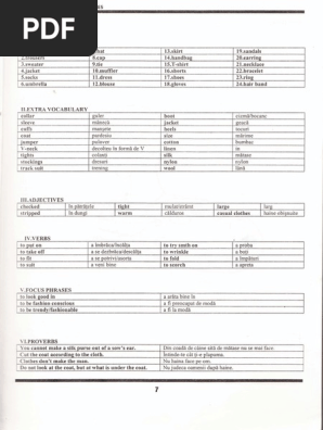 Engleza Incepatori Vocabular Fraze PDF  PDF  Clothing  Nature
