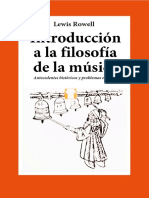 ROWELL, L. - Introducción A La Filosofía de La Música