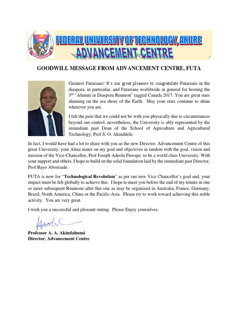 Uac Goodwill Message | PDF | Foreign Language Studies | Science ...