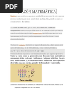 Razón y proporción Matemática