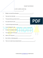 Question Tag Worksheet WAK PDF