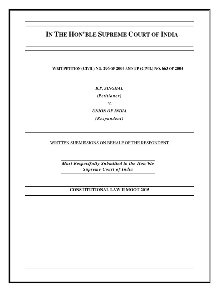 Statement of Fact Standing (Law) Writ