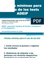 ADEIP. Pautas Mínimas para El Uso de Los Test (By CA)