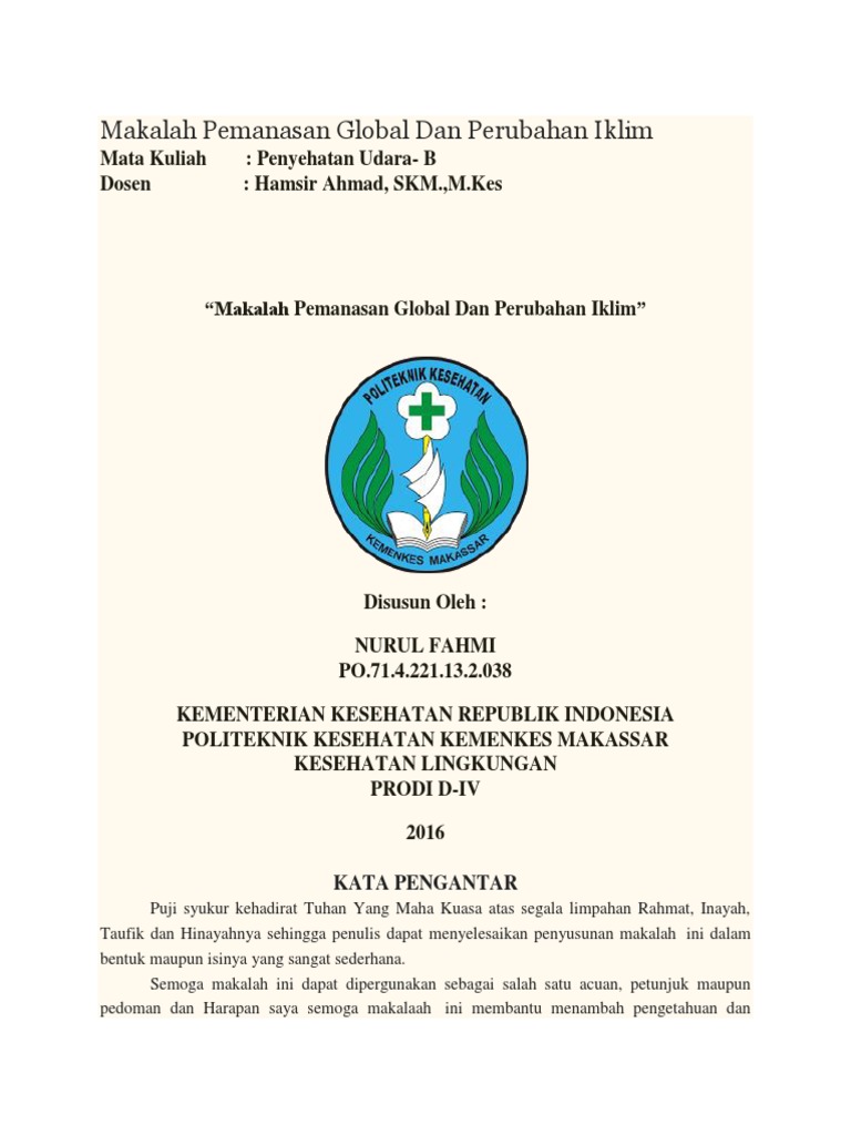 Makalah Pemanasan Global Dan Perubahan Iklim.docx