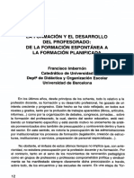 Imbernon - La Formacion y El Desarrollo Del Profesorado - de La Formación Espontánea