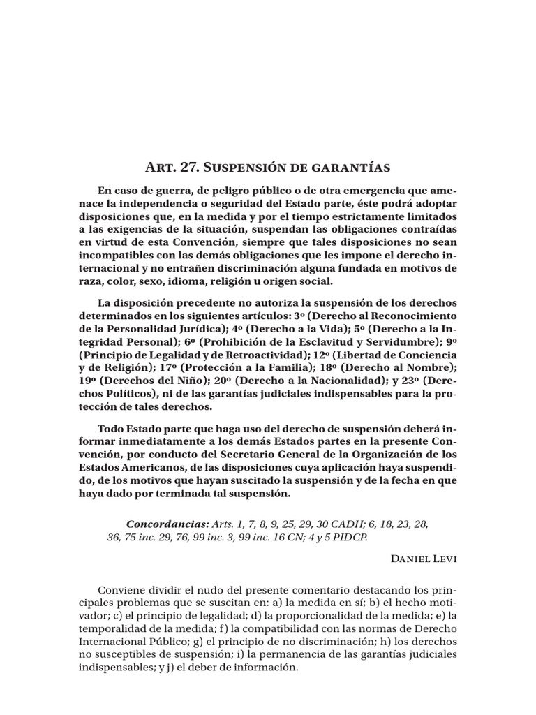 027 Levi Suspension de Garantias La Cadh y Su Proyeccion en El Da | PDF ...