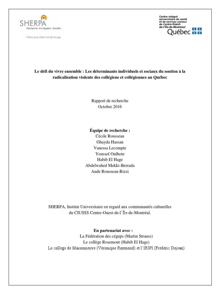 Rapport de Recherche CEGEP FINAL 24.10.2016  Dépression (psychiatrie