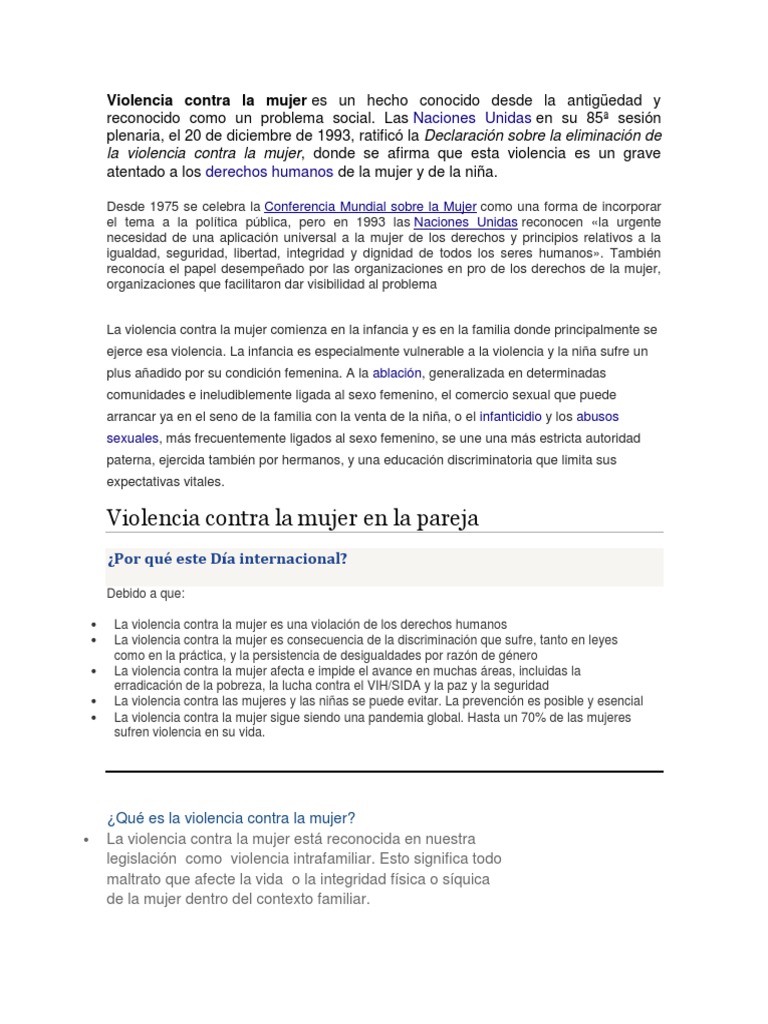 Violencia Contra La Mujer | PDF | La violencia contra las mujeres | Mujer