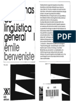 Emile Benveniste Problemas de Linguistica General 1 PDF