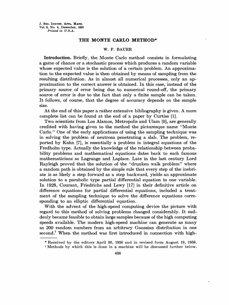 Overview of the Monte Carlo Method | PDF | Matrix (Mathematics ...