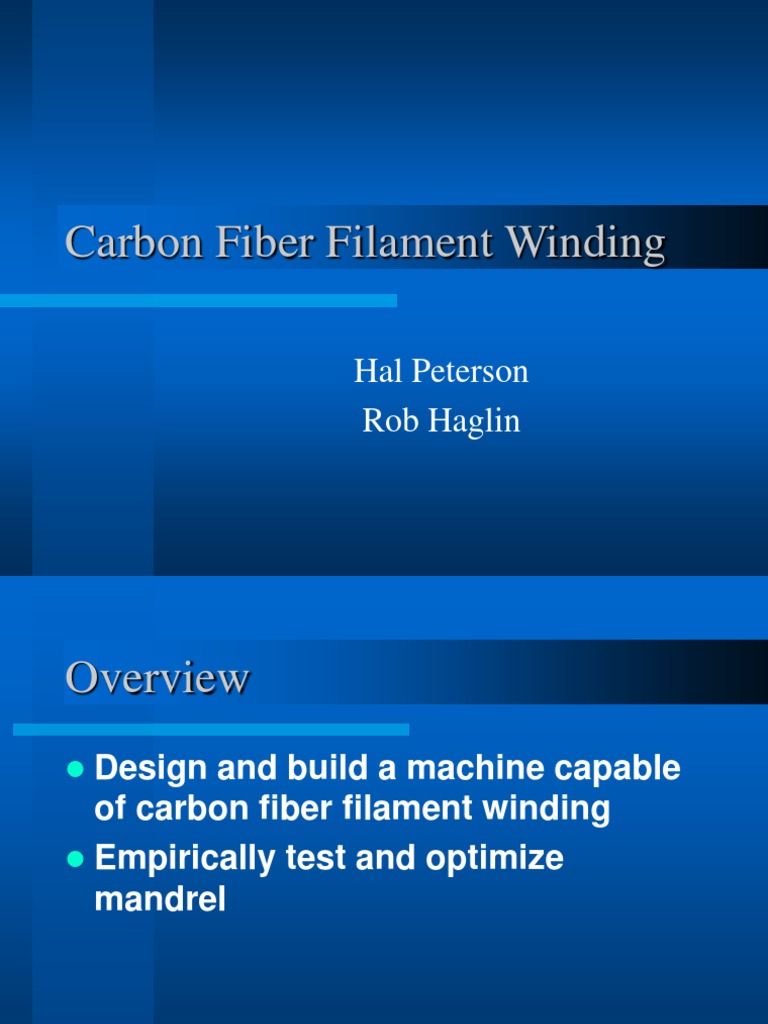 Carbon Fiber Filament Winding PDF Production And Manufacturing