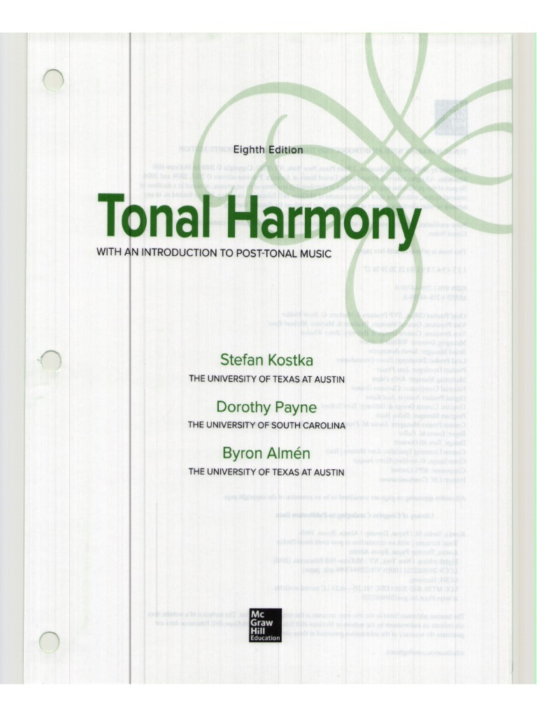 Kostka Tonal Harmony 8th Edition PDF Music Theory Musicology