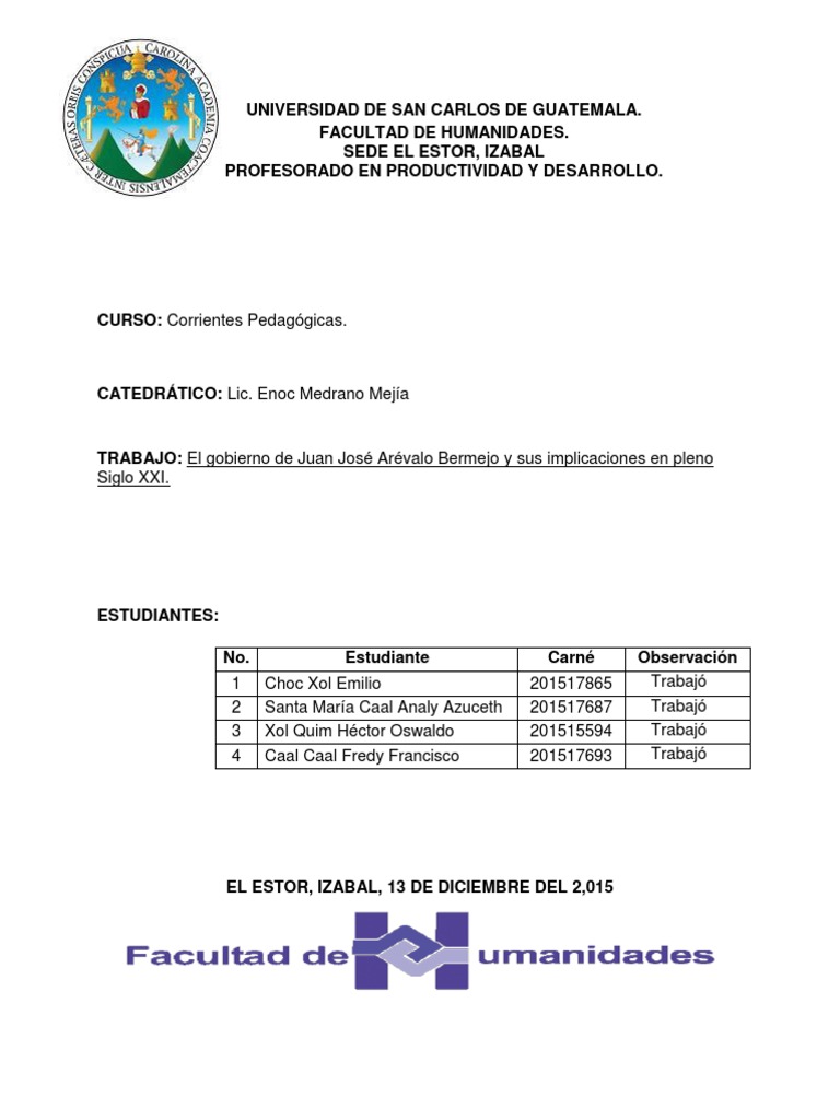 Logros de Juan José Arévalo en Guatemala | PDF | Guatemala | Gobierno