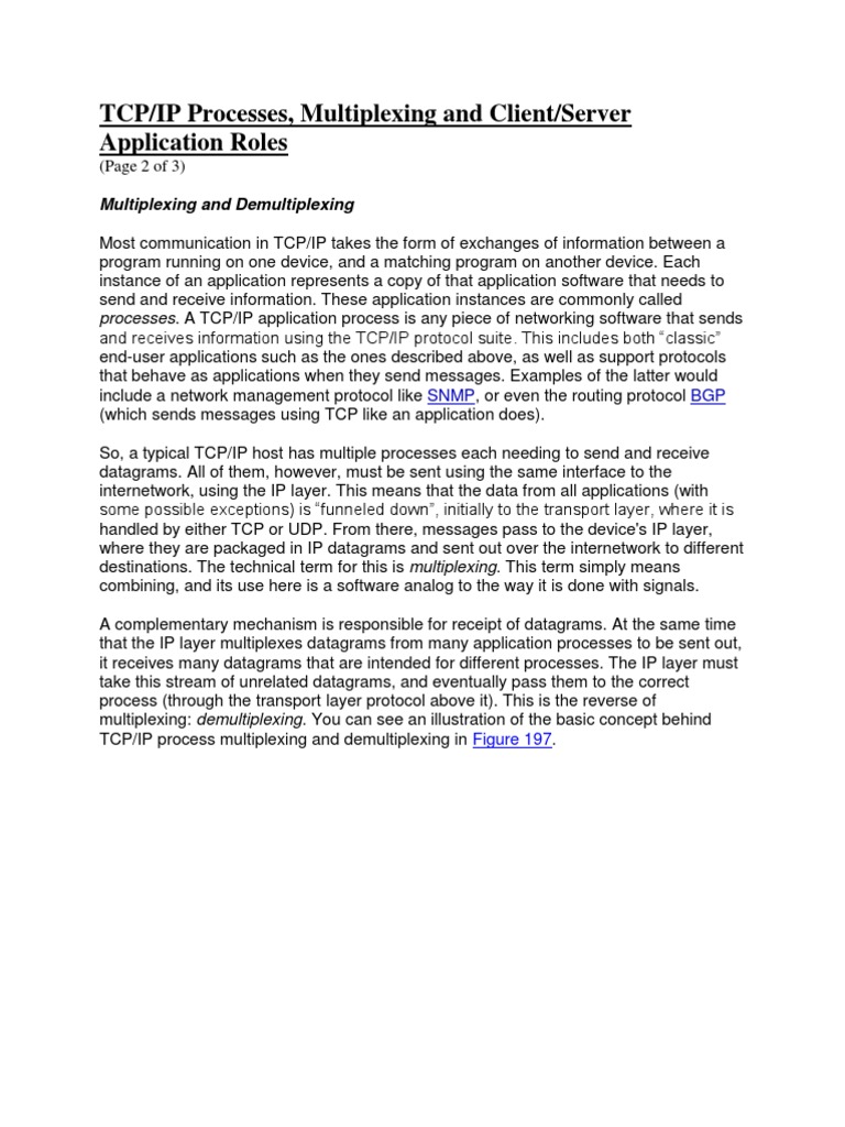 TCP/IP Multiplexing and Demultiplexing | PDF | Port (Computer ...