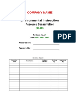 Company Resource Conservation Instruction