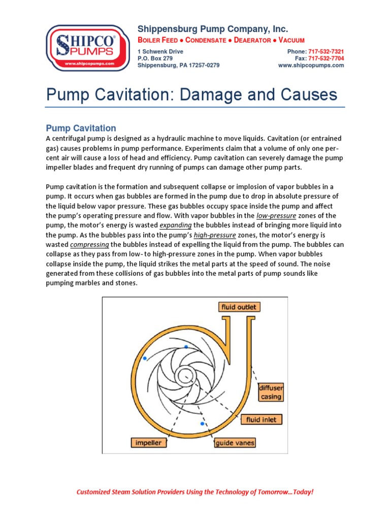 Pump Cavitation Damages and Causes PDF Pump Liquids