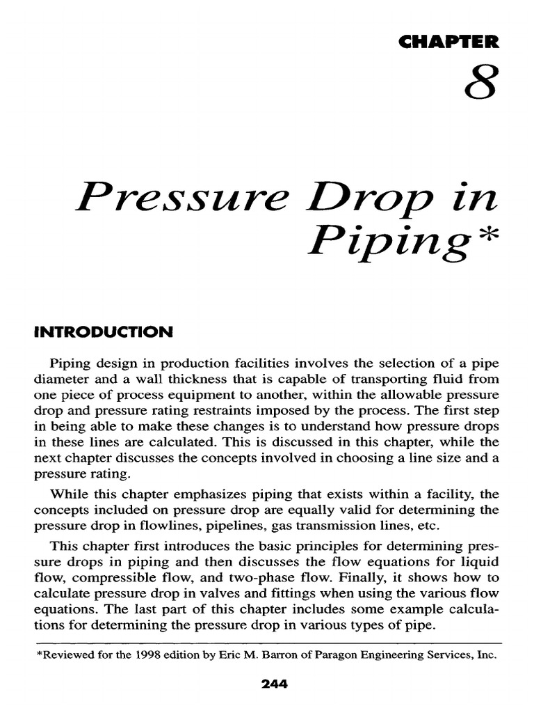 Pressure Drop in Piping Systems | PDF | Reynolds Number | Fluid Dynamics