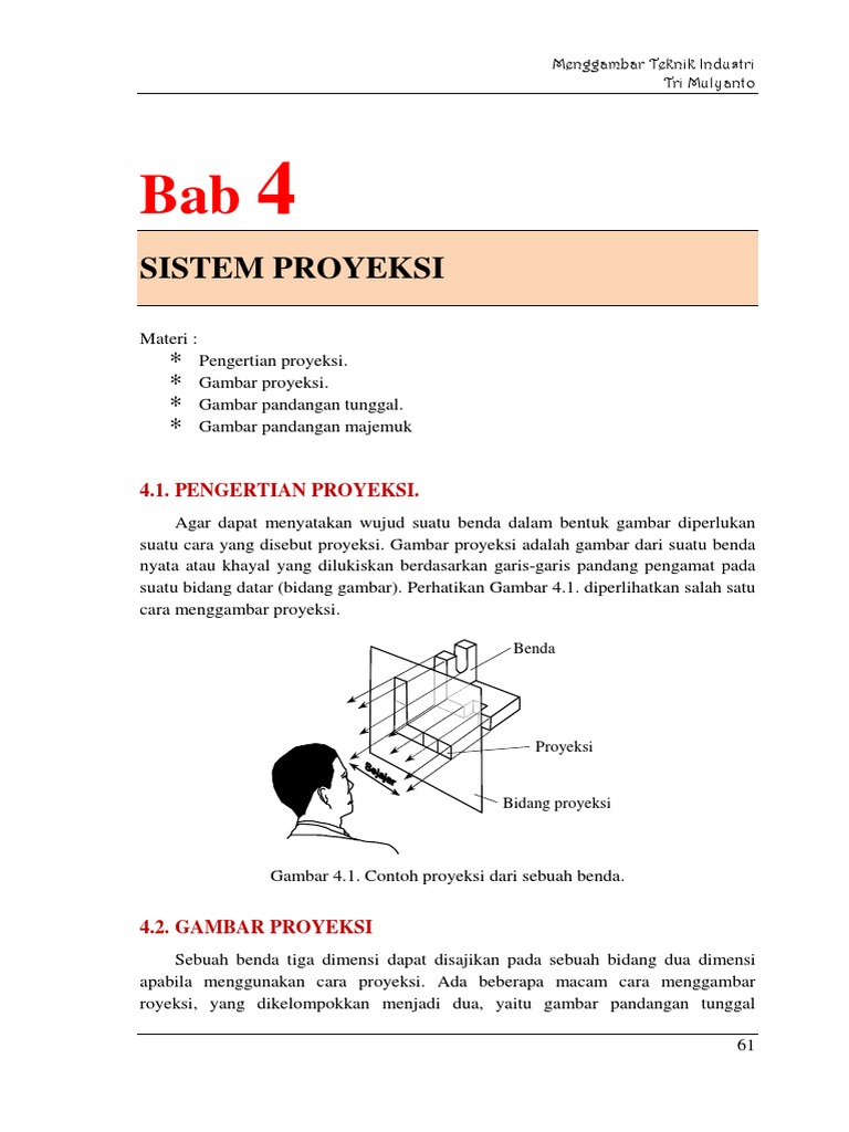 Sistem Proyeksi dalam Gambar Teknik | PDF | Metode & Bahan Ajar ...