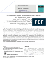 Durability of Soft Clay Soil Stabilized with Recycled Gypsum and Cement