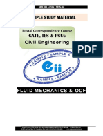 Gate Ies Postal Studymaterial For Fluid Mechanics OCF Civil PDF