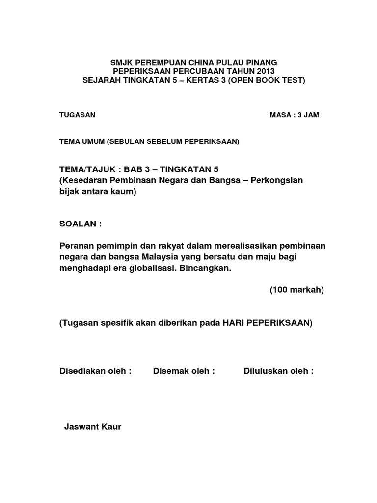 Jawapan Kertas 3 Bab 3 Tingkatan 5 Pdf