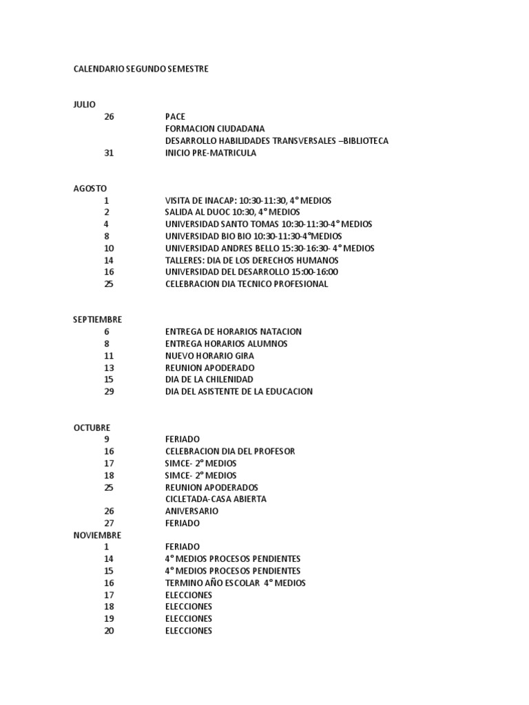 Calendar I o | PDF | Ciencias sociales | Estudios de idiomas extranjeros