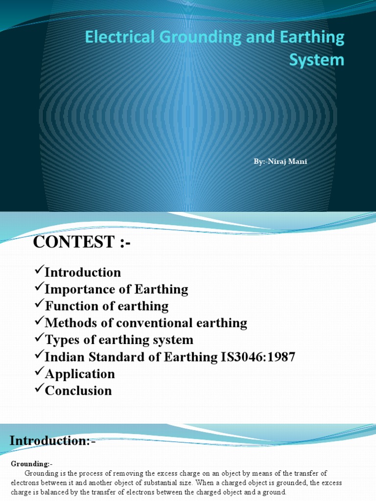 Importance of Electrical Earthing Systems | PDF | Electric Current ...
