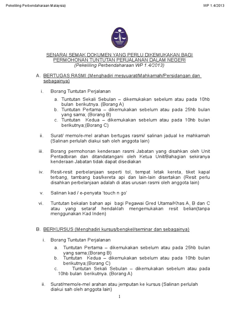 Borang Tunt Elaun Perjalanan Dlm Negeri Borang C Pdf