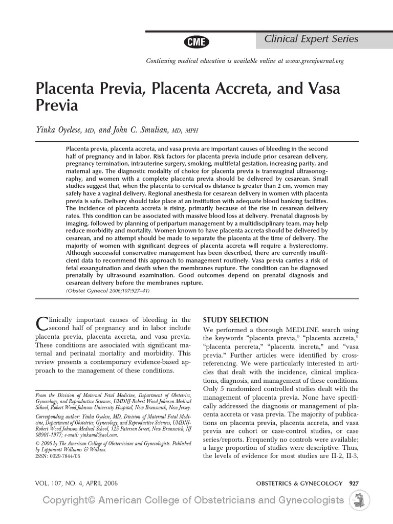 Placenta previa essay image