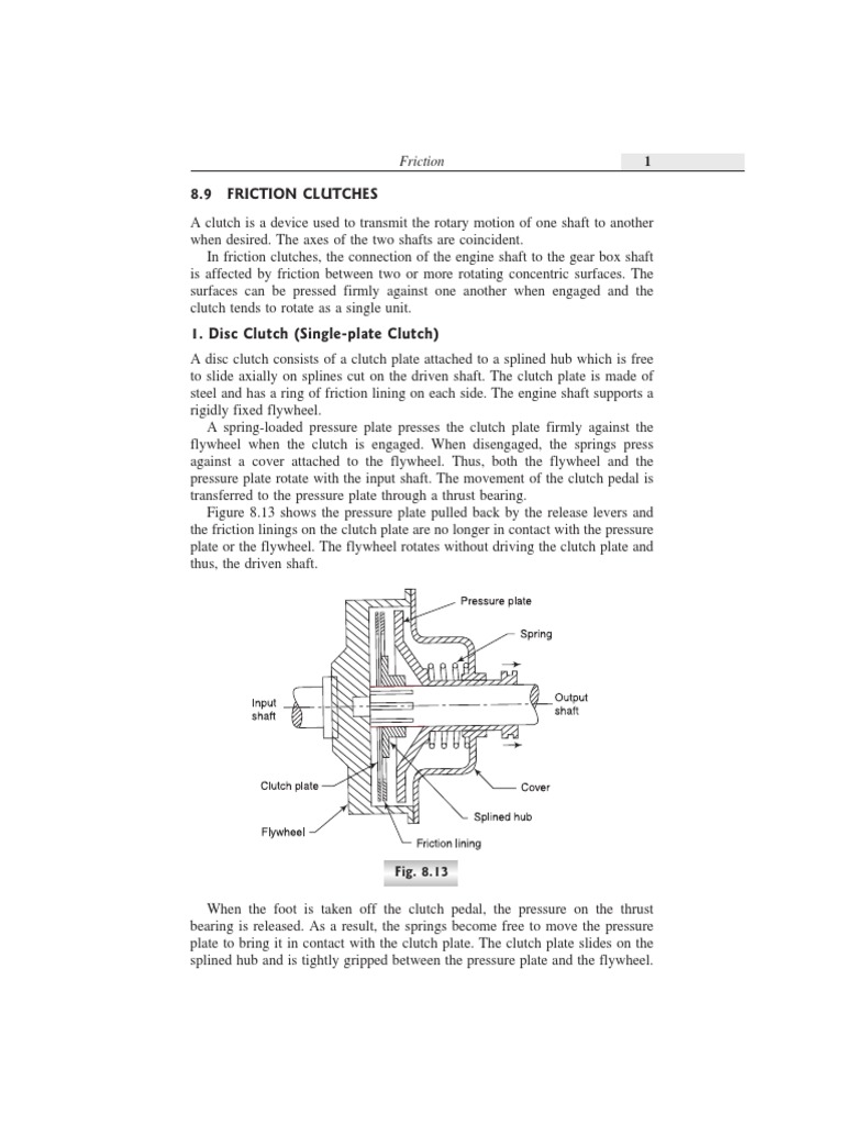 Friction Clutches.pdf | Clutch | Electric Motor